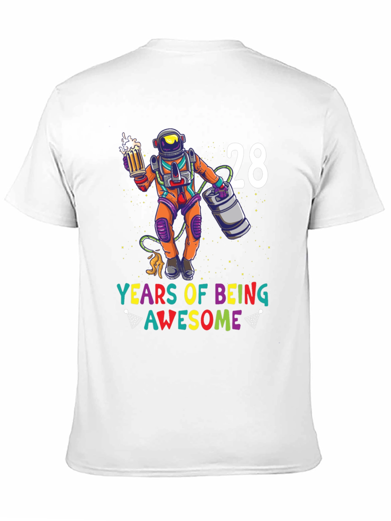 28 Years of Being Awesome Astronaut Graphic Tee