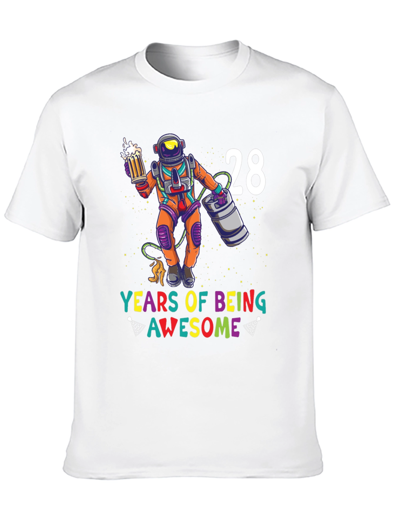 28 Years of Being Awesome Astronaut Graphic Tee