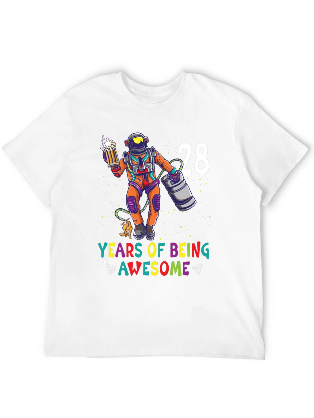 28 Years of Being Awesome Astronaut Graphic Tee