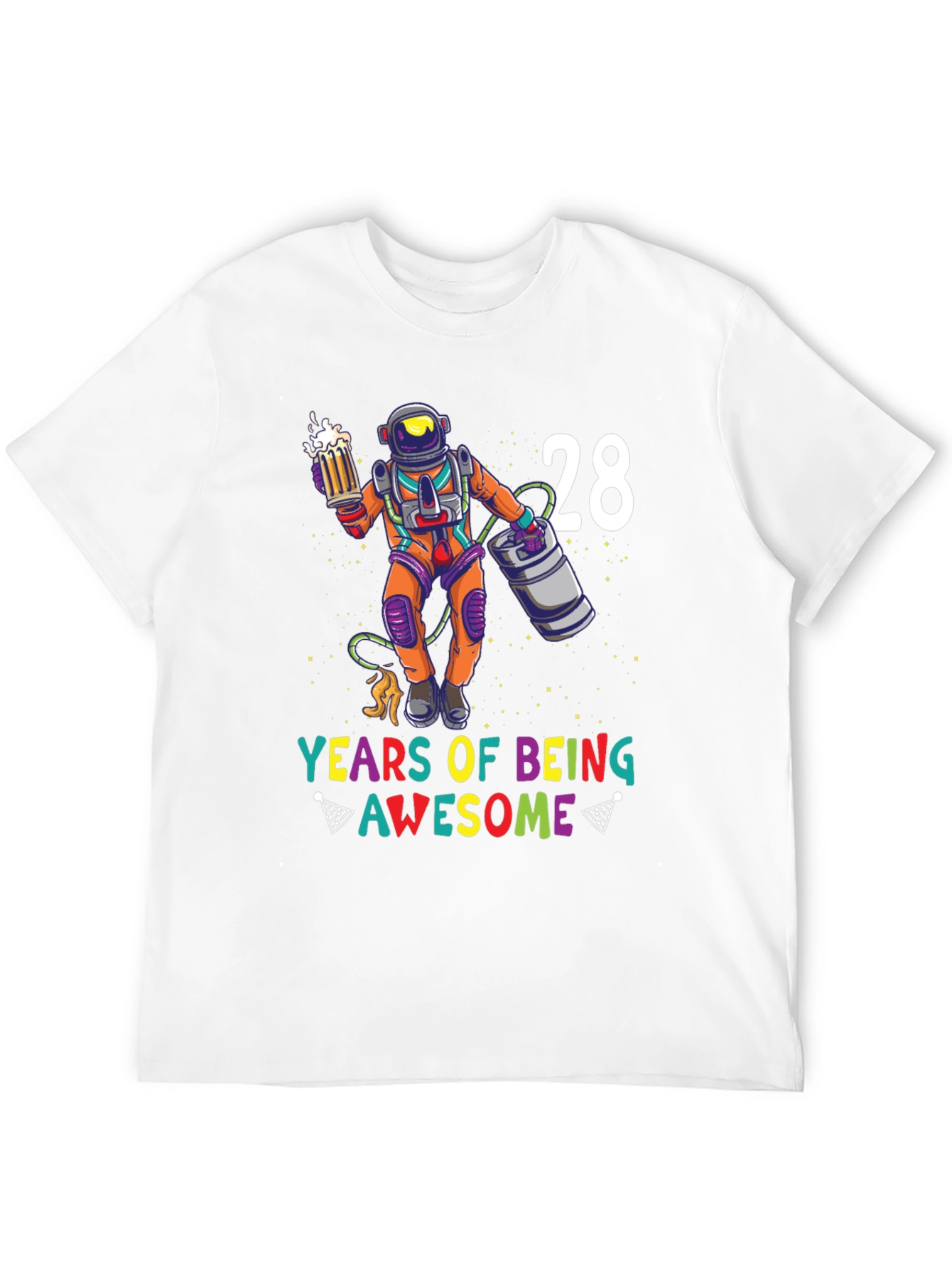 28 Years of Being Awesome Astronaut Graphic Tee