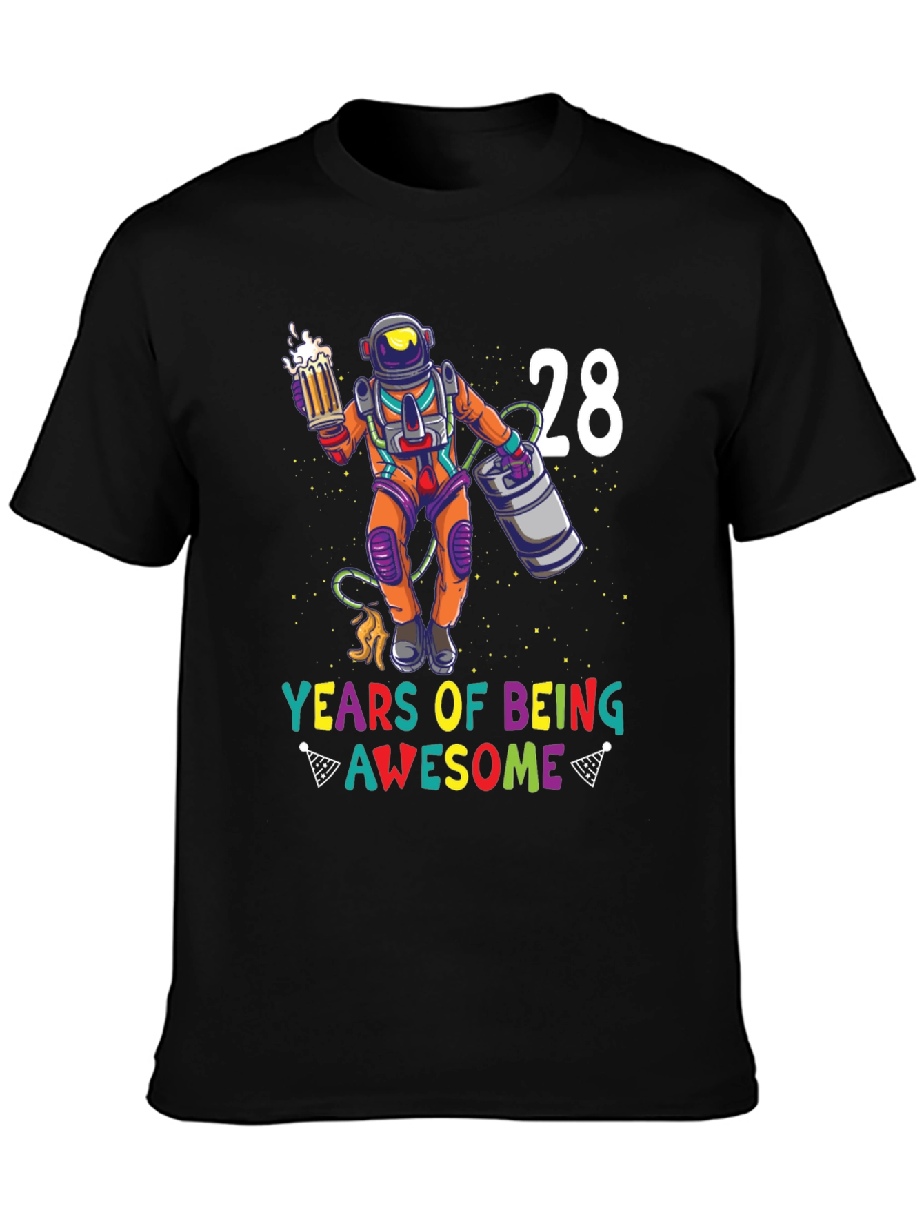 28 Years of Being Awesome Astronaut Graphic Tee