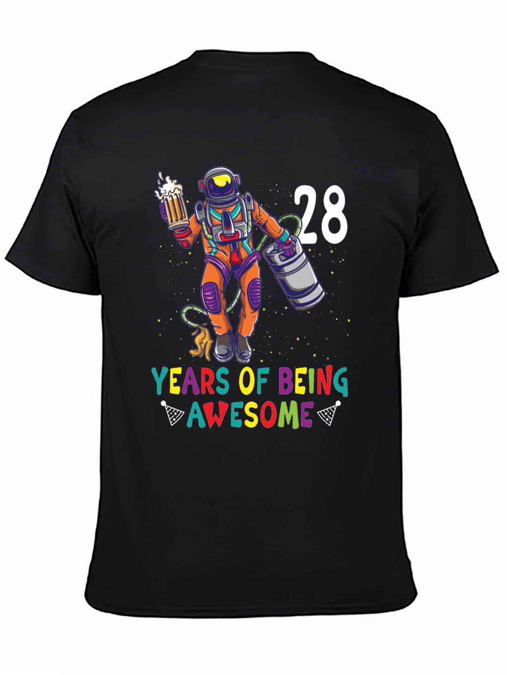 28 Years of Being Awesome Astronaut Graphic Tee