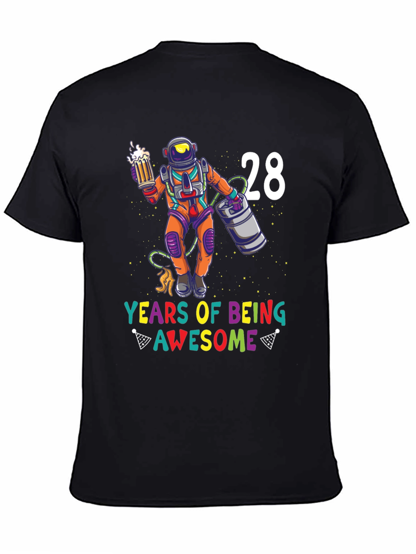 28 Years of Being Awesome Astronaut Graphic Tee