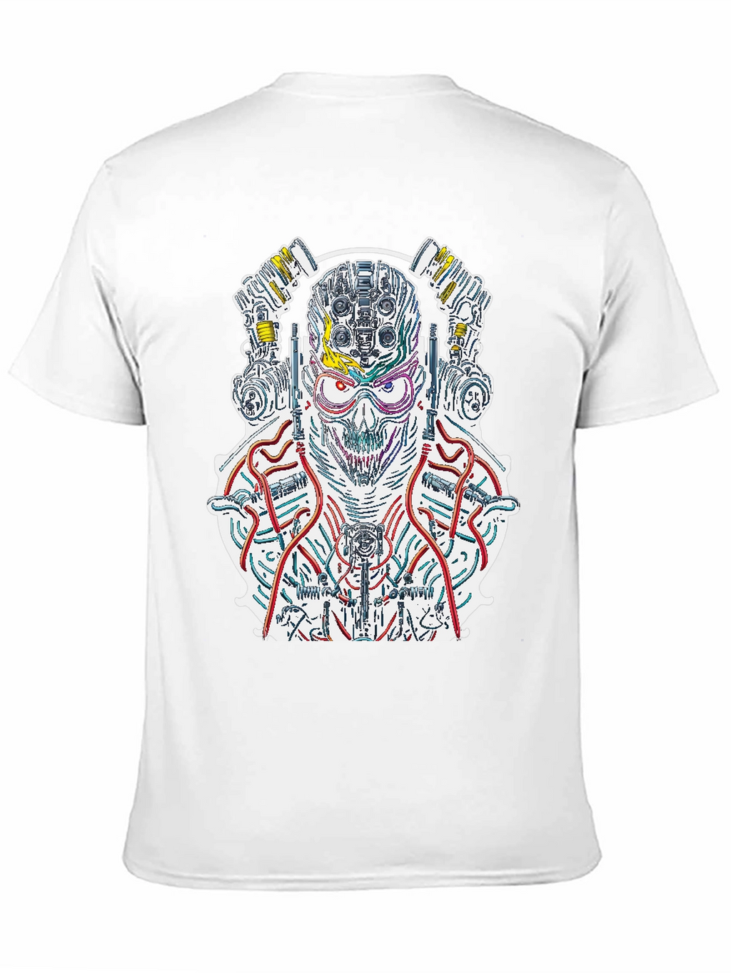Cyberpunk Skull T-Shirt - Robotic Graphic Tee
