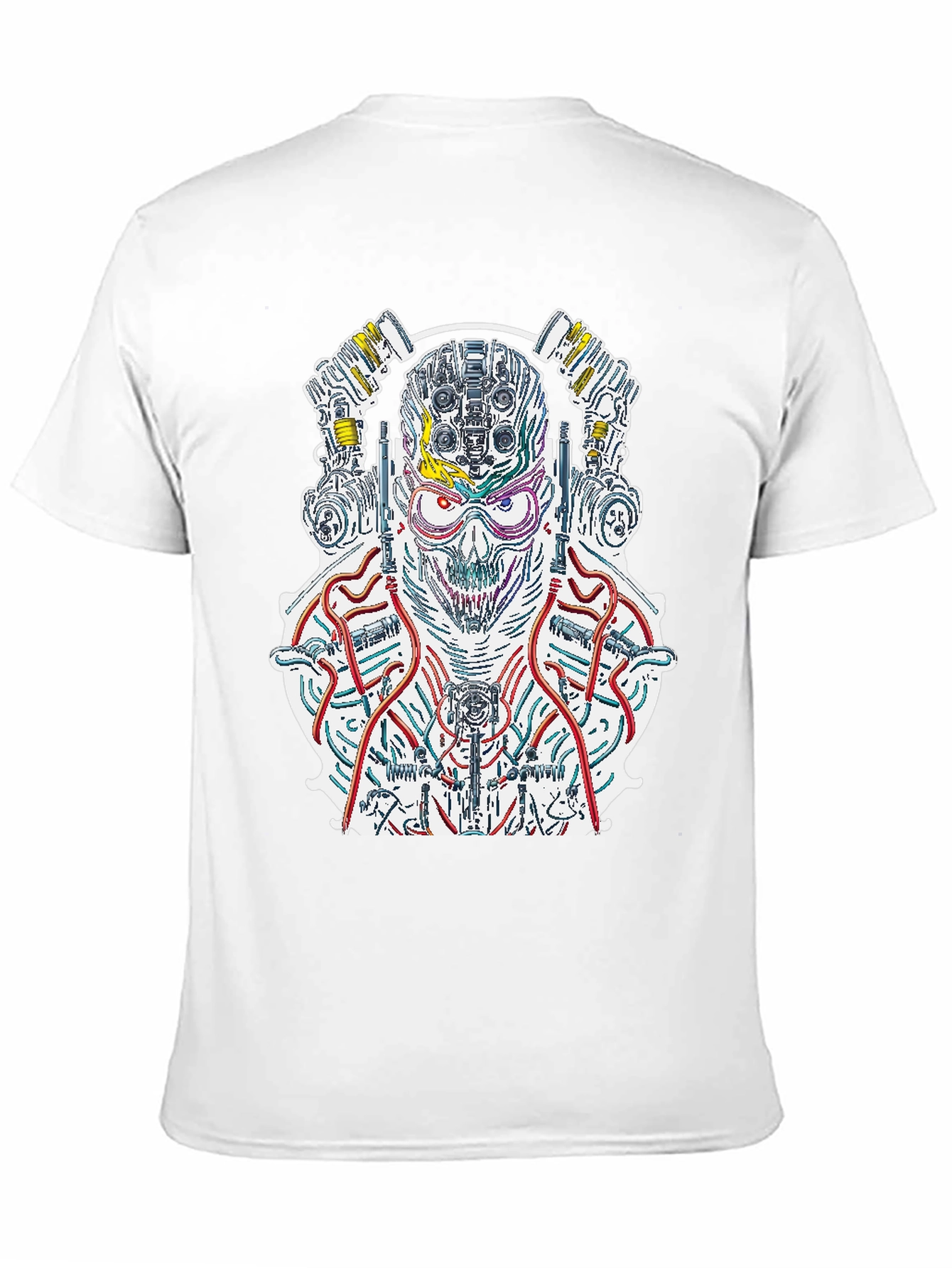 Cyberpunk Skull T-Shirt - Robotic Graphic Tee