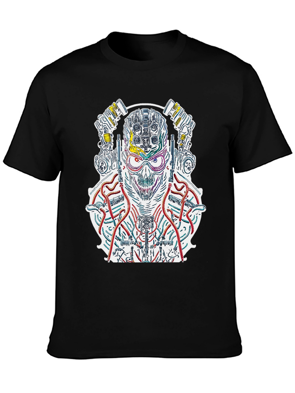 Cyberpunk Skull T-Shirt - Robotic Graphic Tee