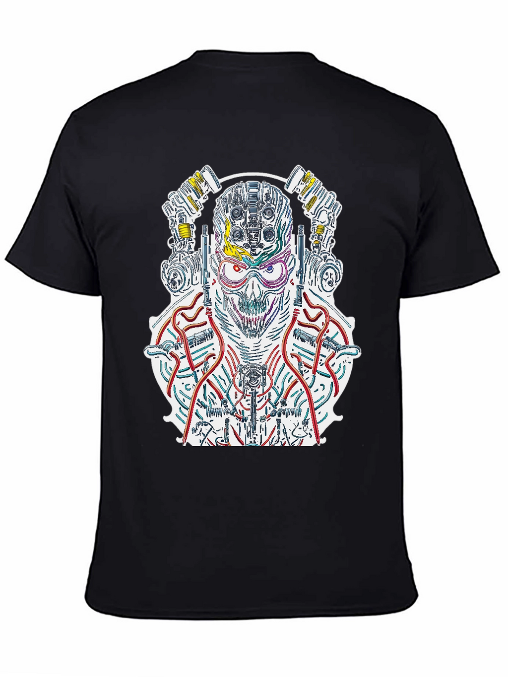 Cyberpunk Skull T-Shirt - Robotic Graphic Tee