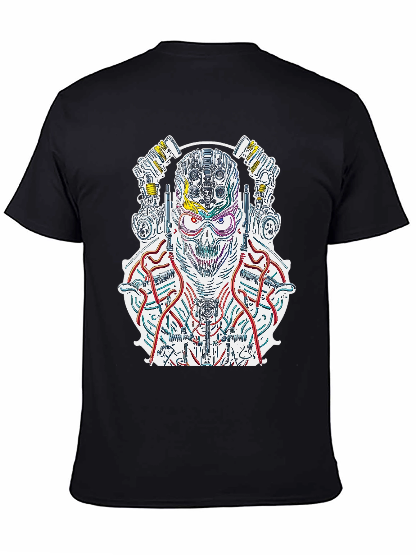 Cyberpunk Skull T-Shirt - Robotic Graphic Tee