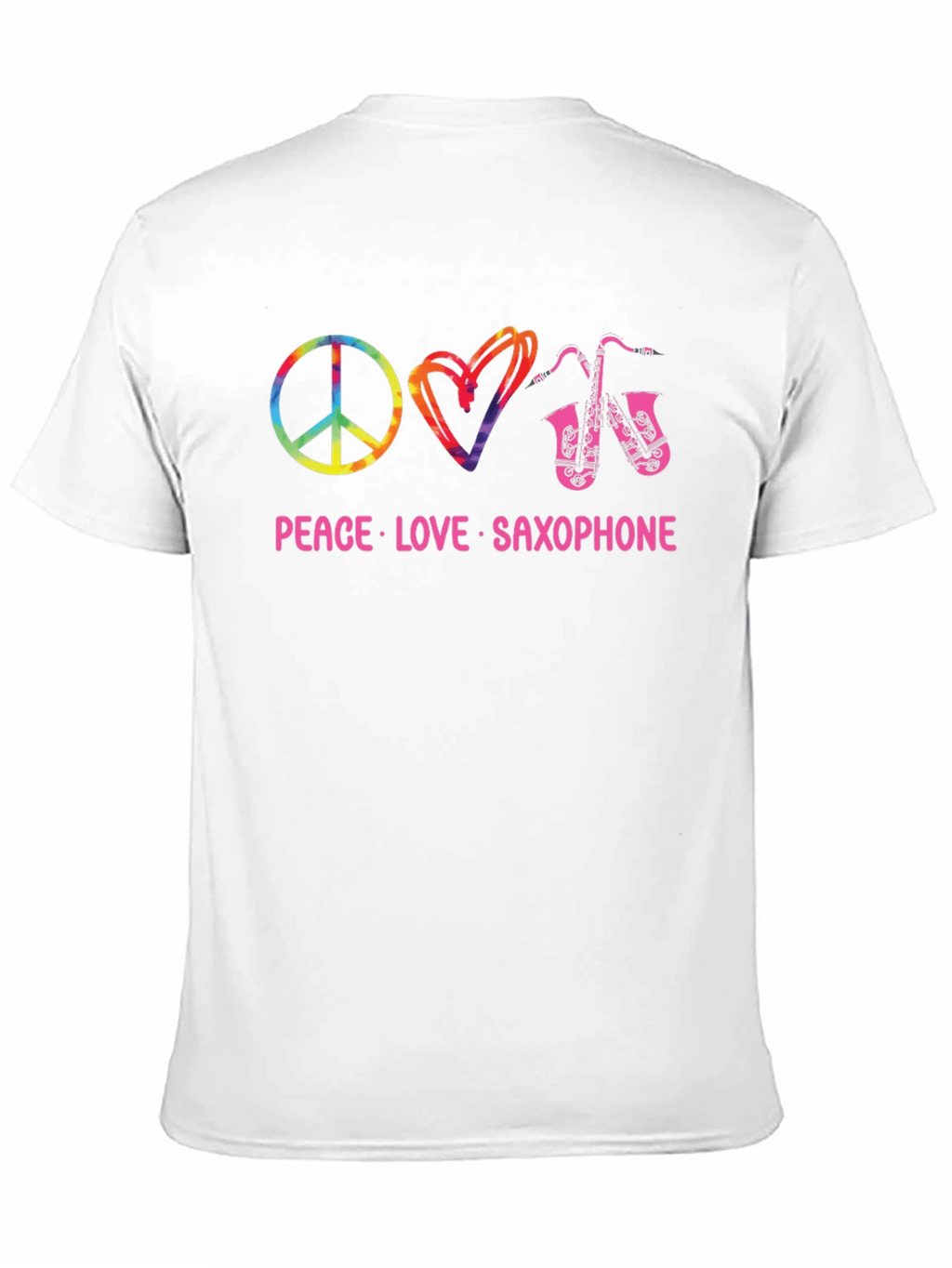 Peace Love Saxophone Black T-Shirt