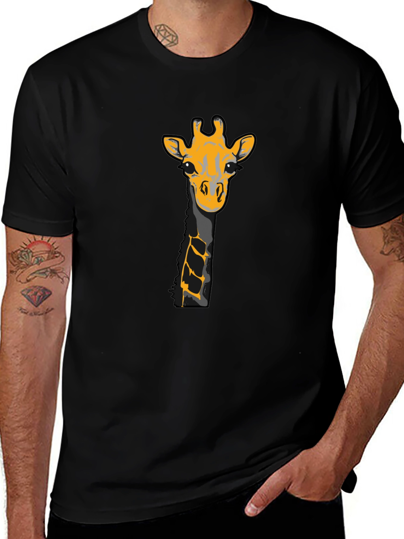 Giraffe Graphic Tee - Black T-Shirt