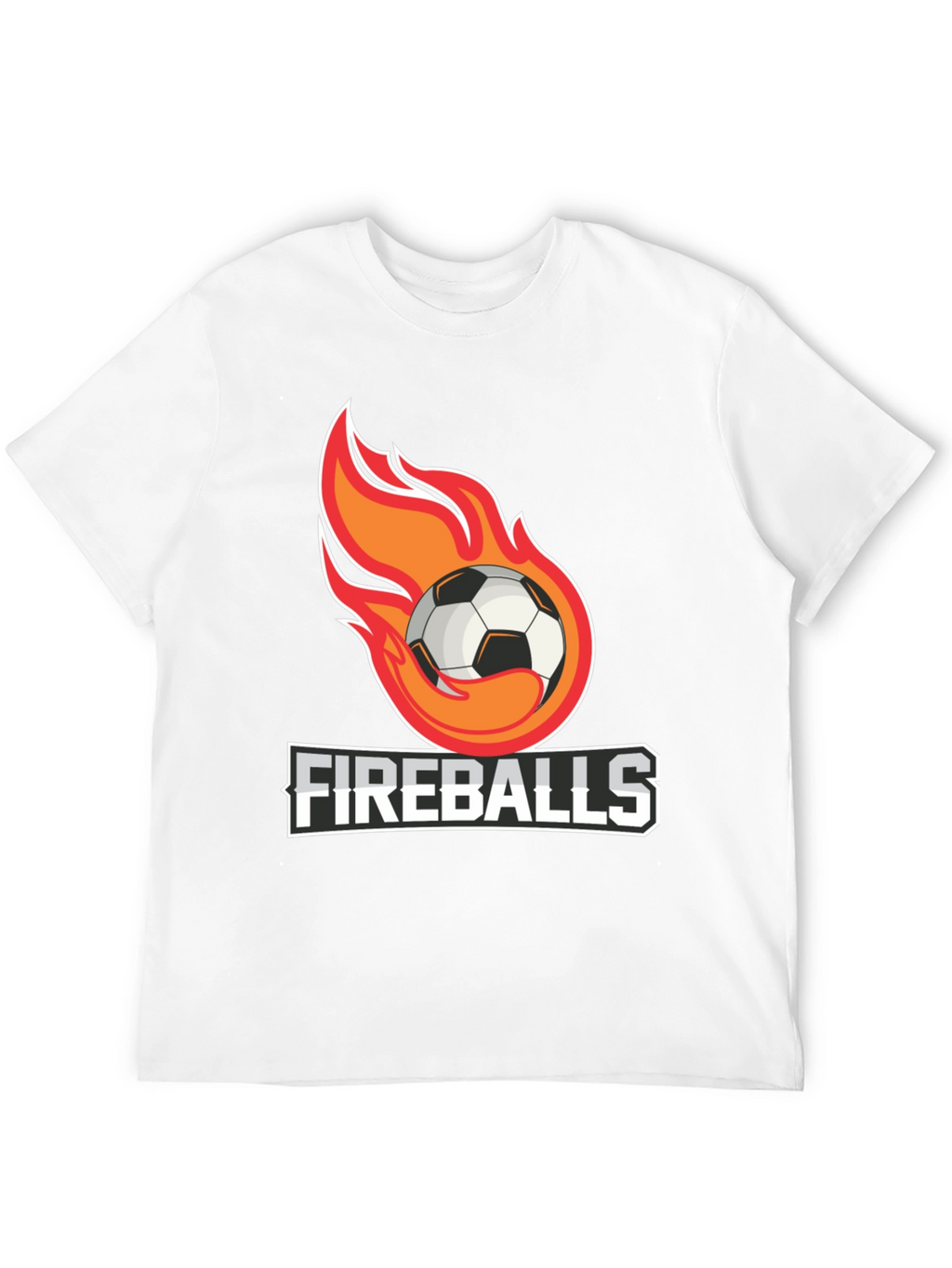 Fiery Soccer Ball Graphic T-Shirt