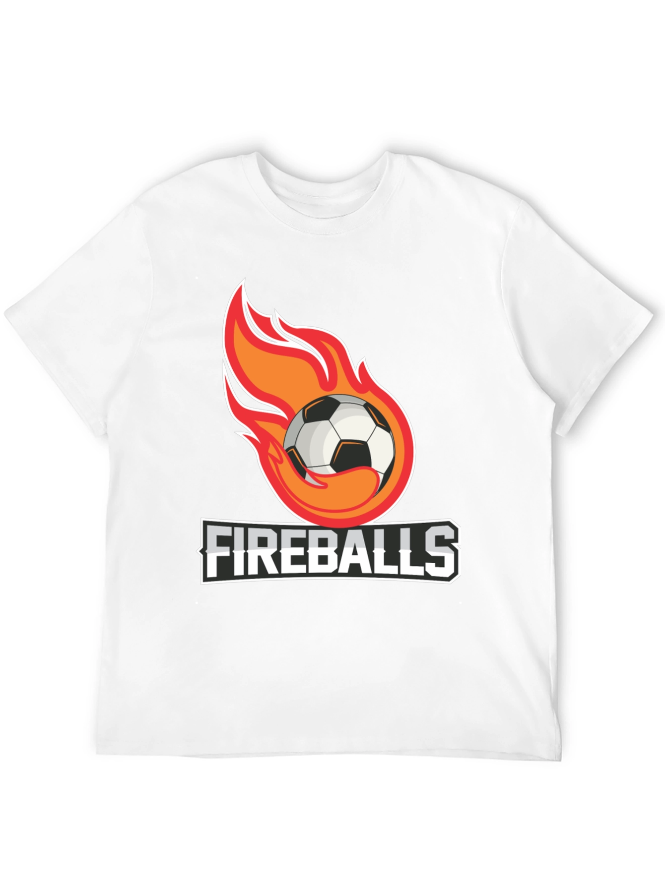 Fiery Soccer Ball Graphic T-Shirt
