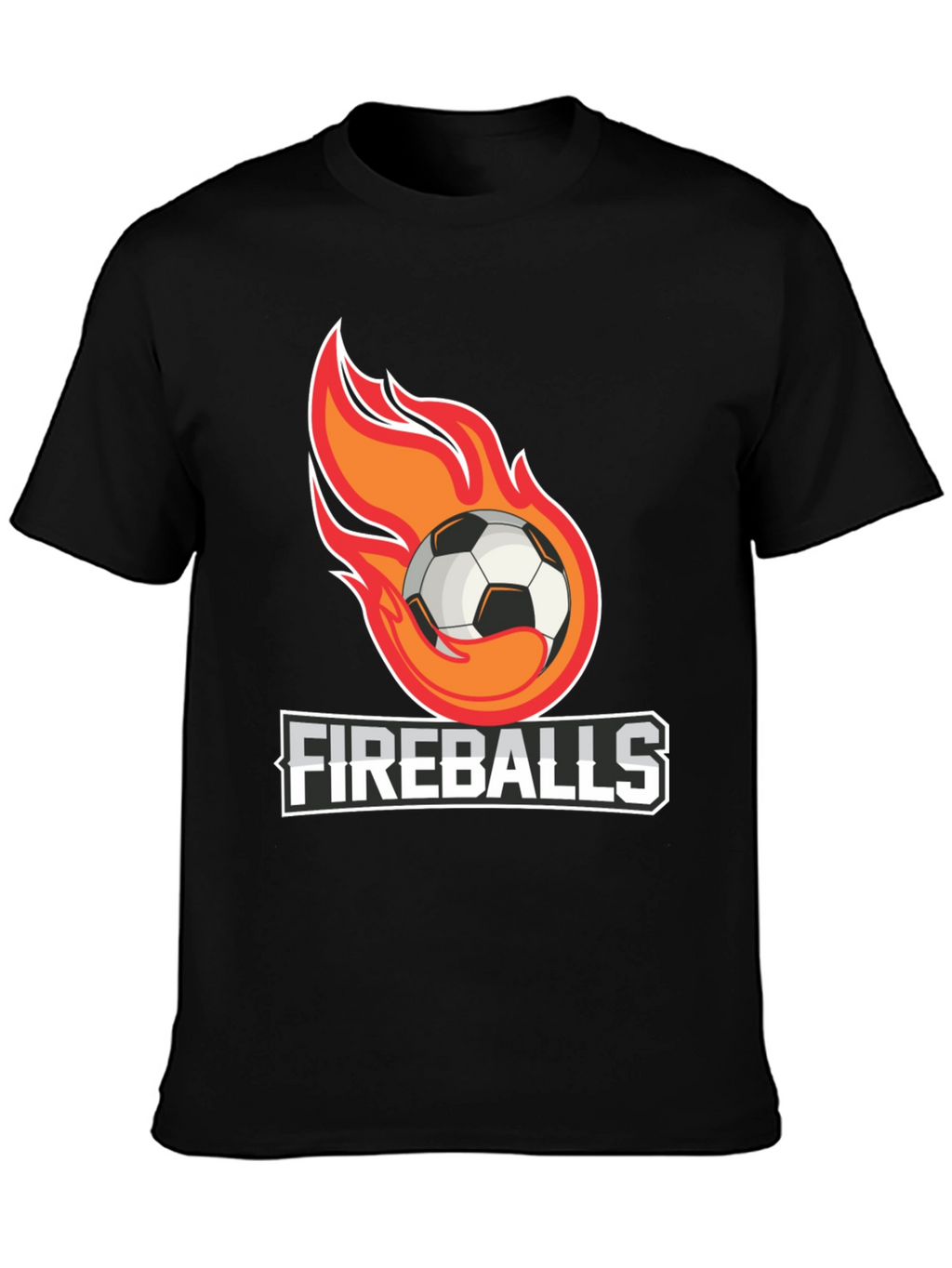 Fiery Soccer Ball Graphic T-Shirt