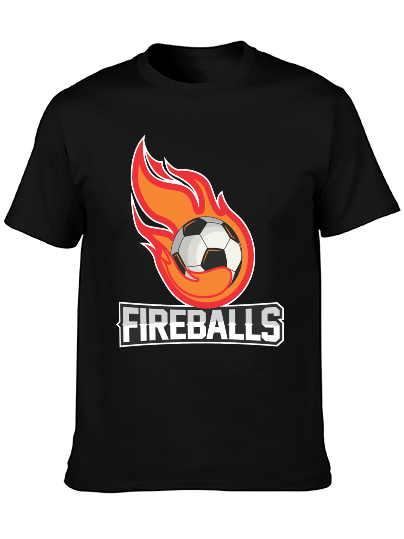 Fiery Soccer Ball Graphic T-Shirt