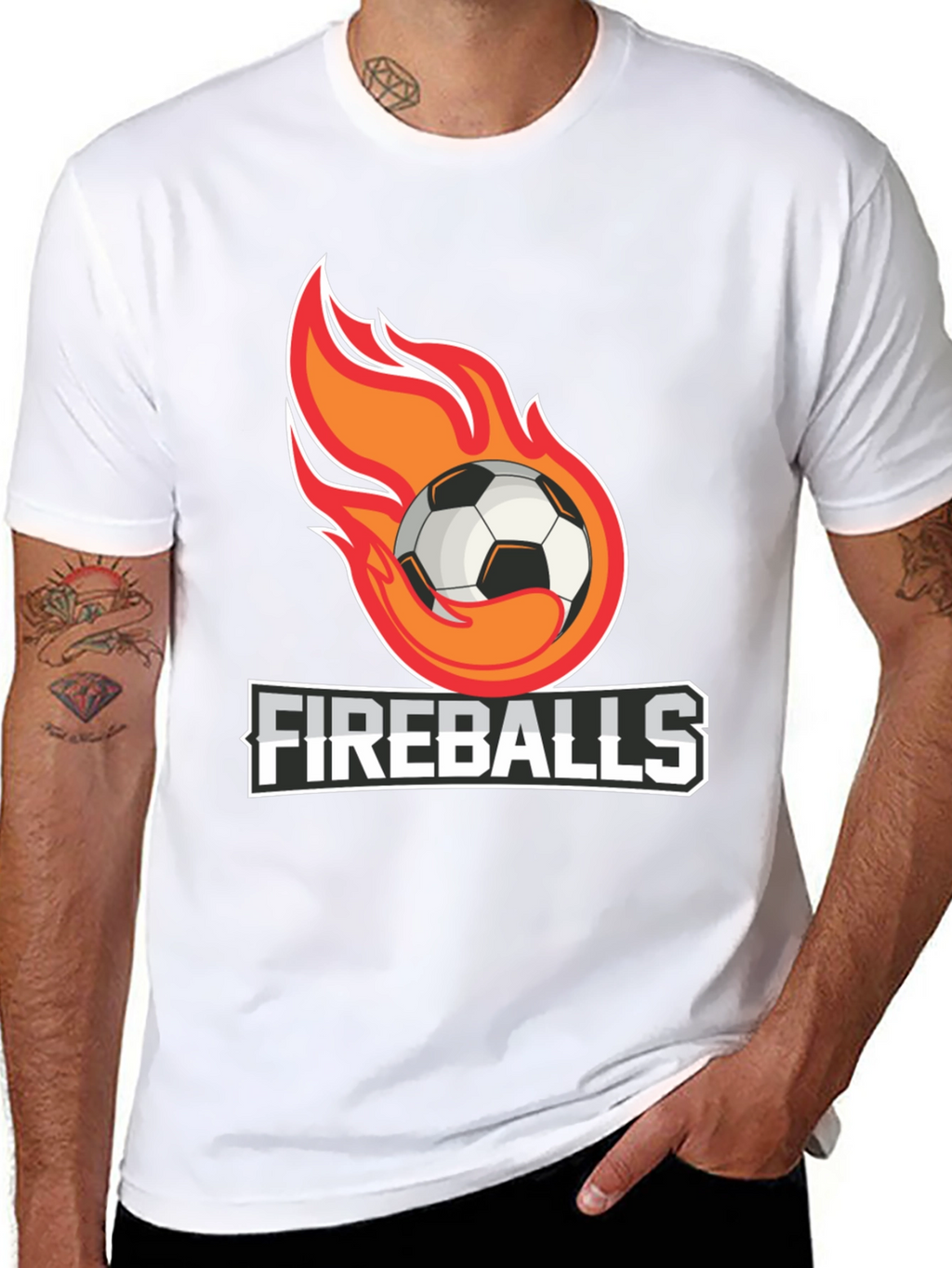 Fiery Soccer Ball Graphic T-Shirt