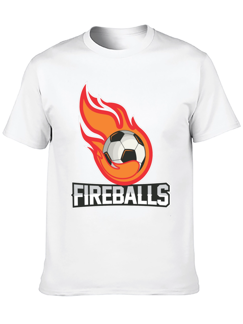 Fiery Soccer Ball Graphic T-Shirt