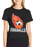Fiery Soccer Ball Graphic T-Shirt