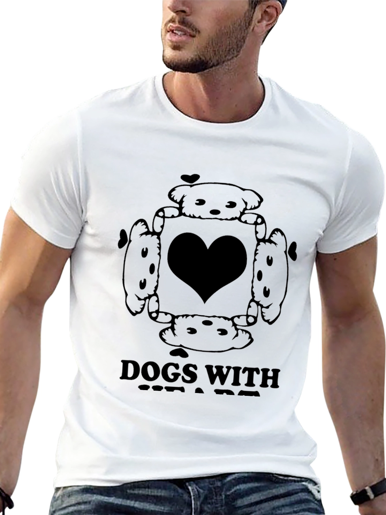 Dogs Around Heart T-Shirt – Cute Dog Lover Graphic Tee