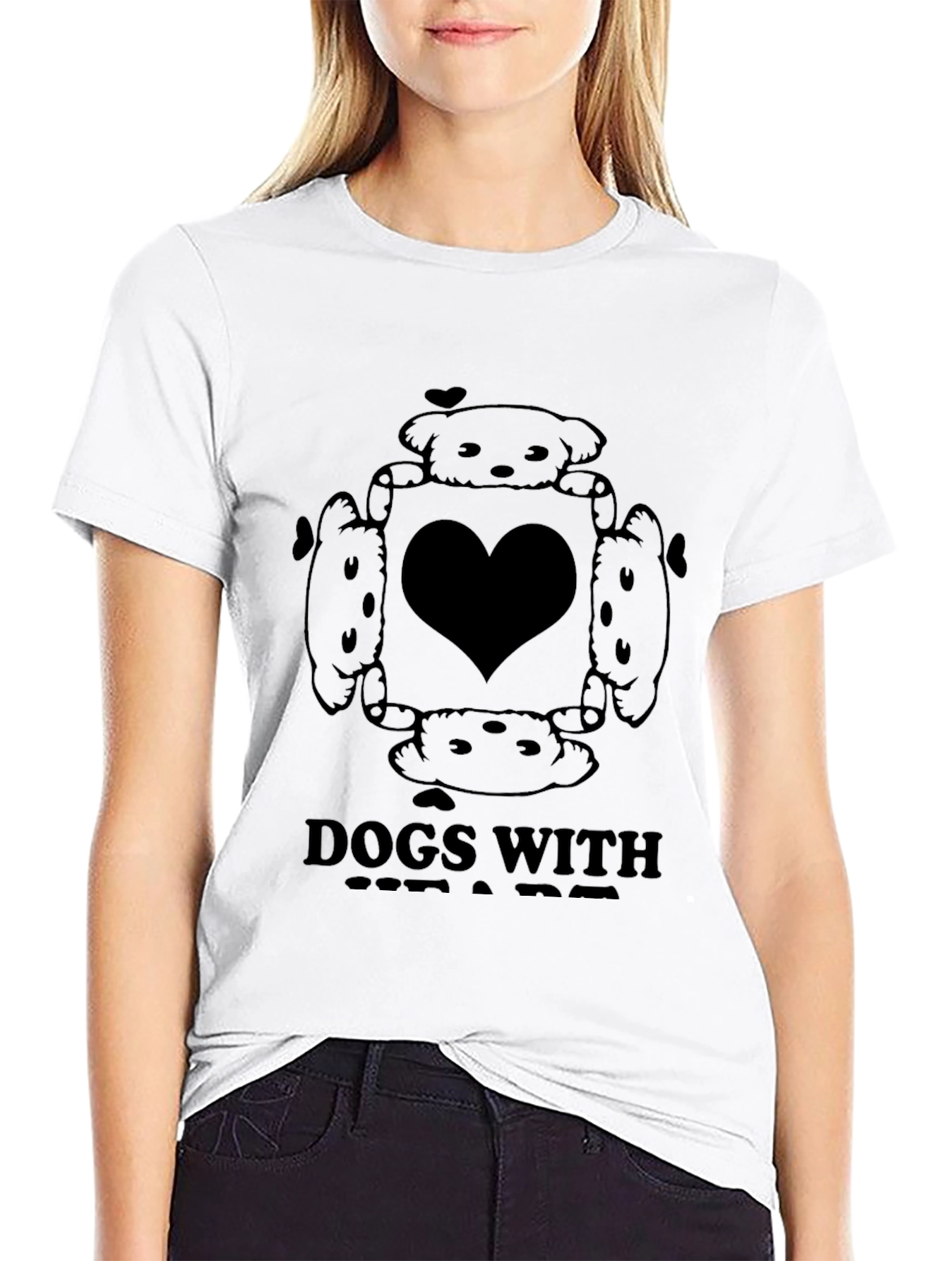 Dogs Around Heart T-Shirt – Cute Dog Lover Graphic Tee