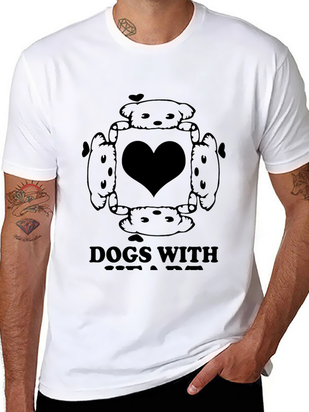 Dogs Around Heart T-Shirt – Cute Dog Lover Graphic Tee