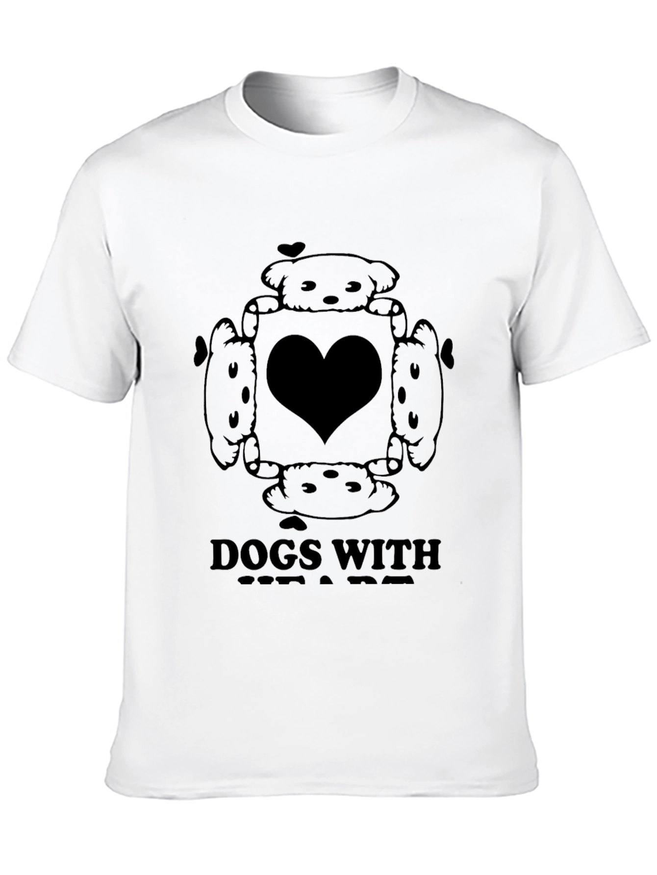 Dogs Around Heart T-Shirt – Cute Dog Lover Graphic Tee