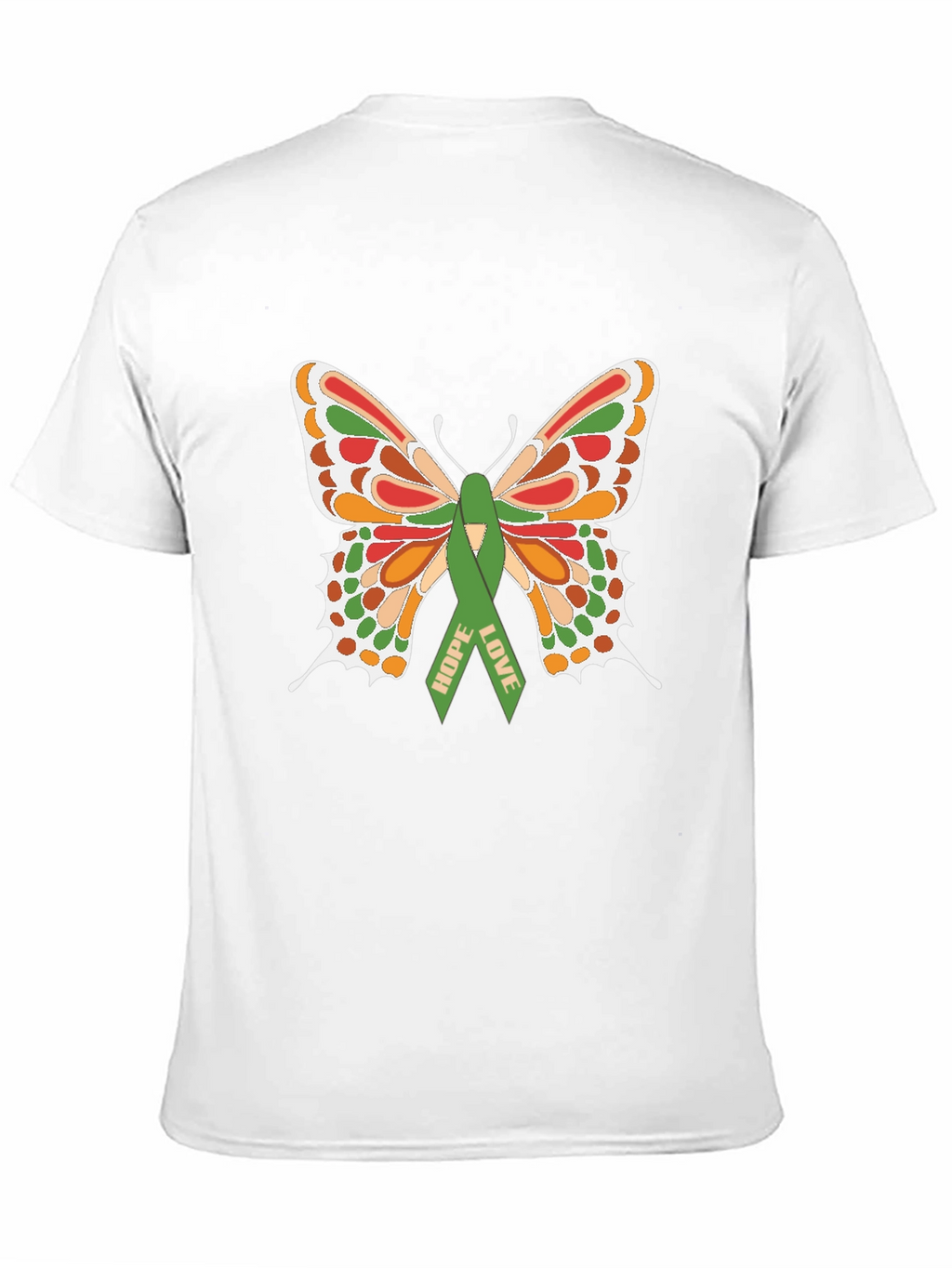 Butterfly Hope Love Ribbon Graphic T-Shirt