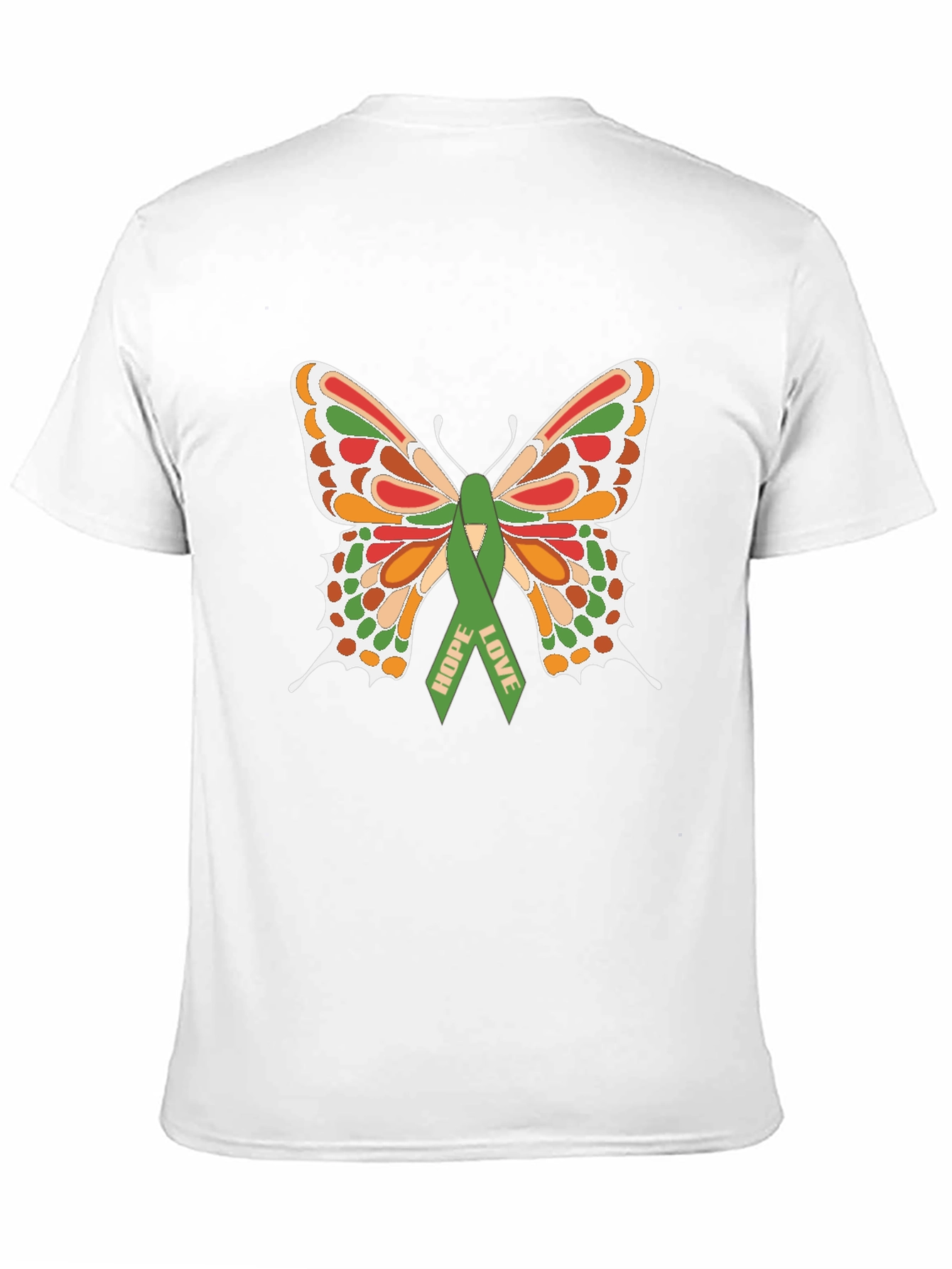 Butterfly Hope Love Ribbon Graphic T-Shirt