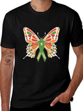 Butterfly Hope Love Ribbon Graphic T-Shirt