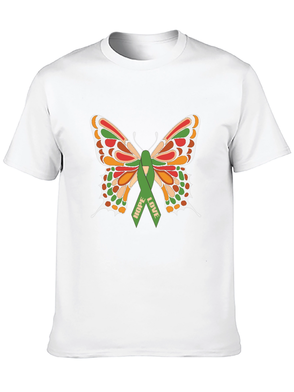 Butterfly Hope Love Ribbon Graphic T-Shirt