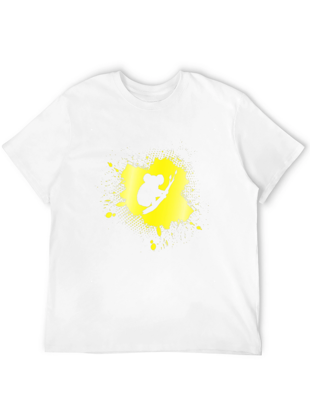 Koala Splatter Graphic Tee - Black Cotton Blend Shirt