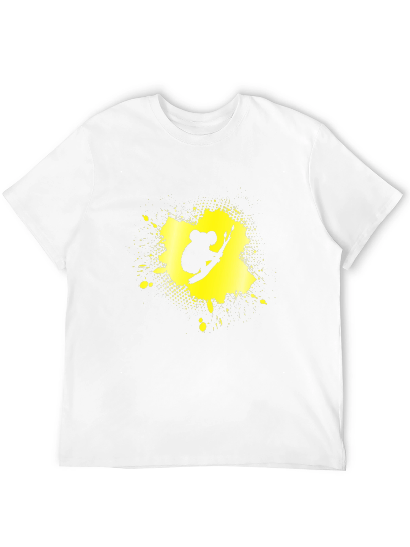 Koala Splatter Graphic Tee - Black Cotton Blend Shirt