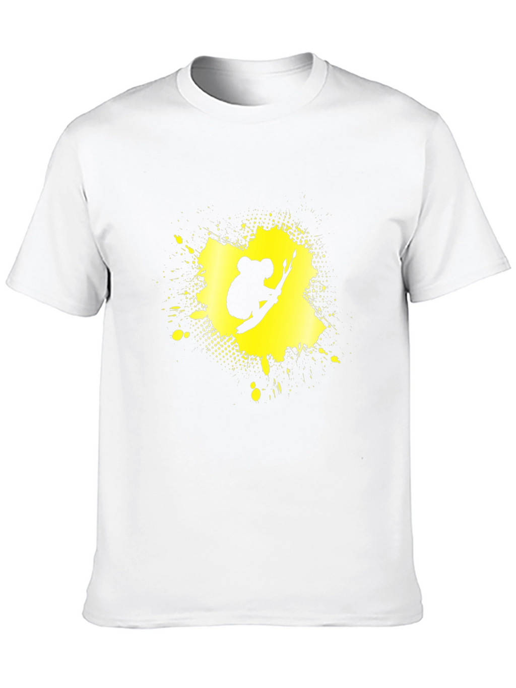 Koala Splatter Graphic Tee - Black Cotton Blend Shirt