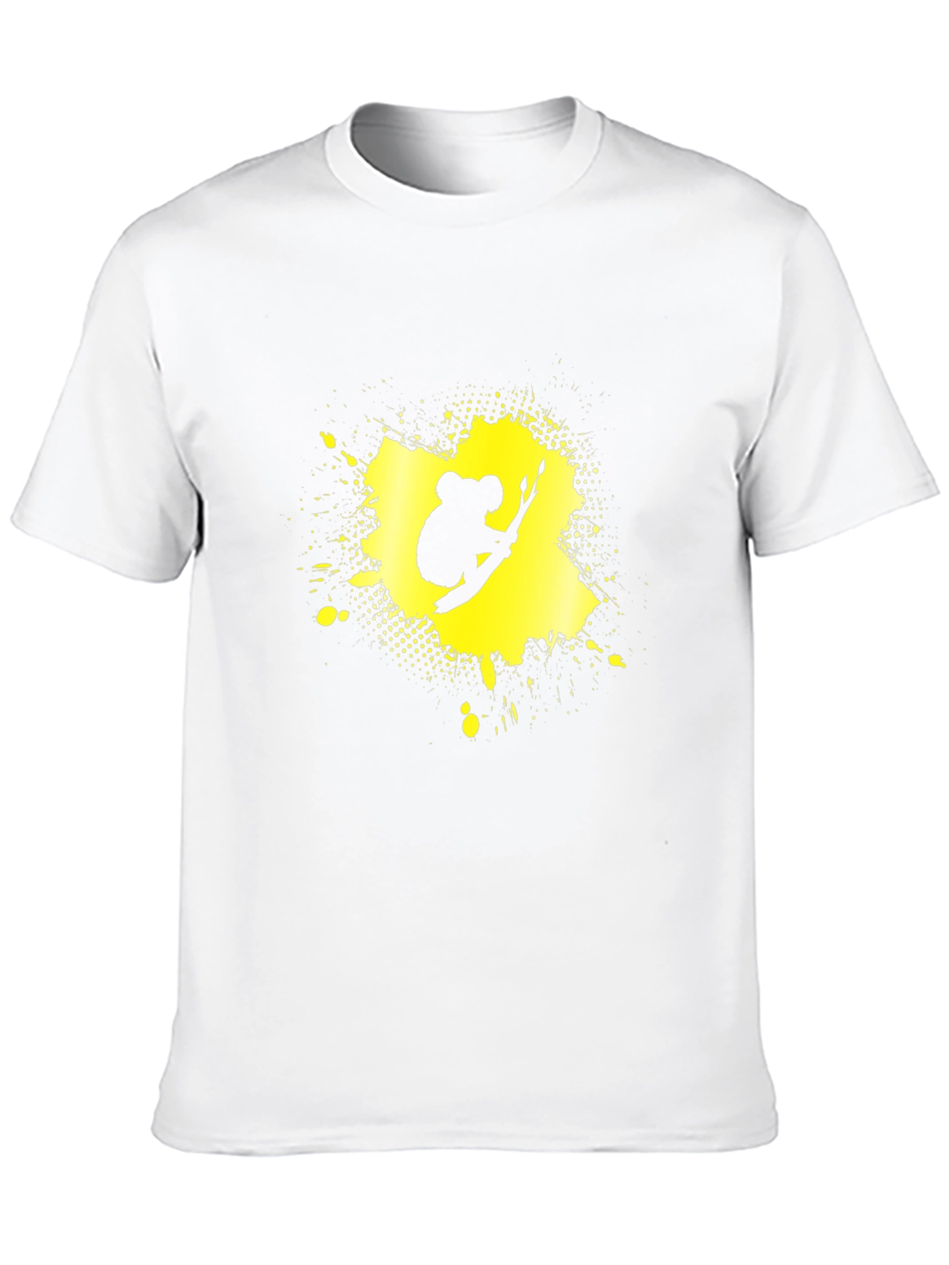 Koala Splatter Graphic Tee - Black Cotton Blend Shirt