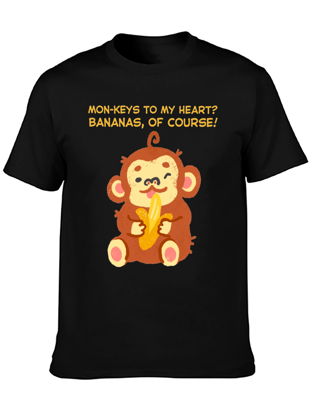 Monkey Bananas Heart T-Shirt - Funny Graphic Tee