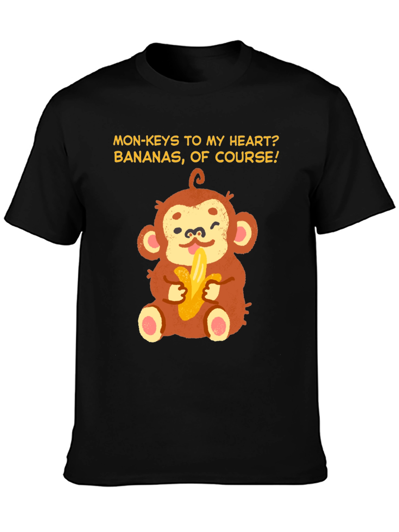 Monkey Bananas Heart T-Shirt - Funny Graphic Tee