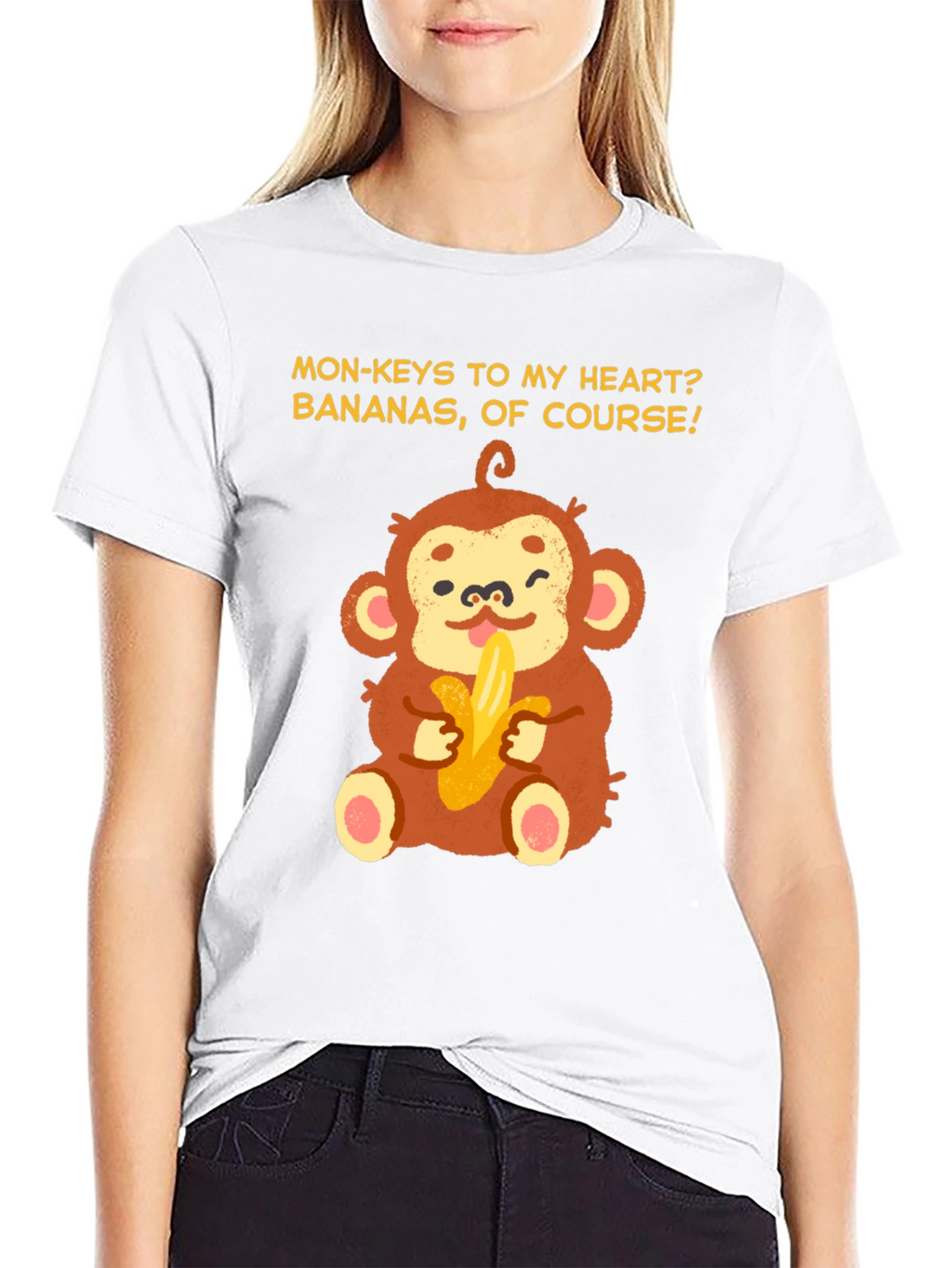 Monkey Bananas Heart T-Shirt - Funny Graphic Tee
