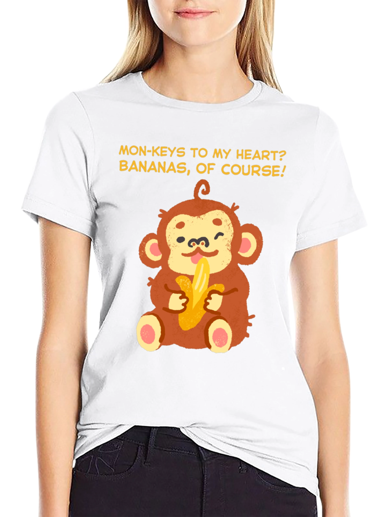 Monkey Bananas Heart T-Shirt - Funny Graphic Tee