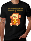 Monkey Bananas Heart T-Shirt - Funny Graphic Tee