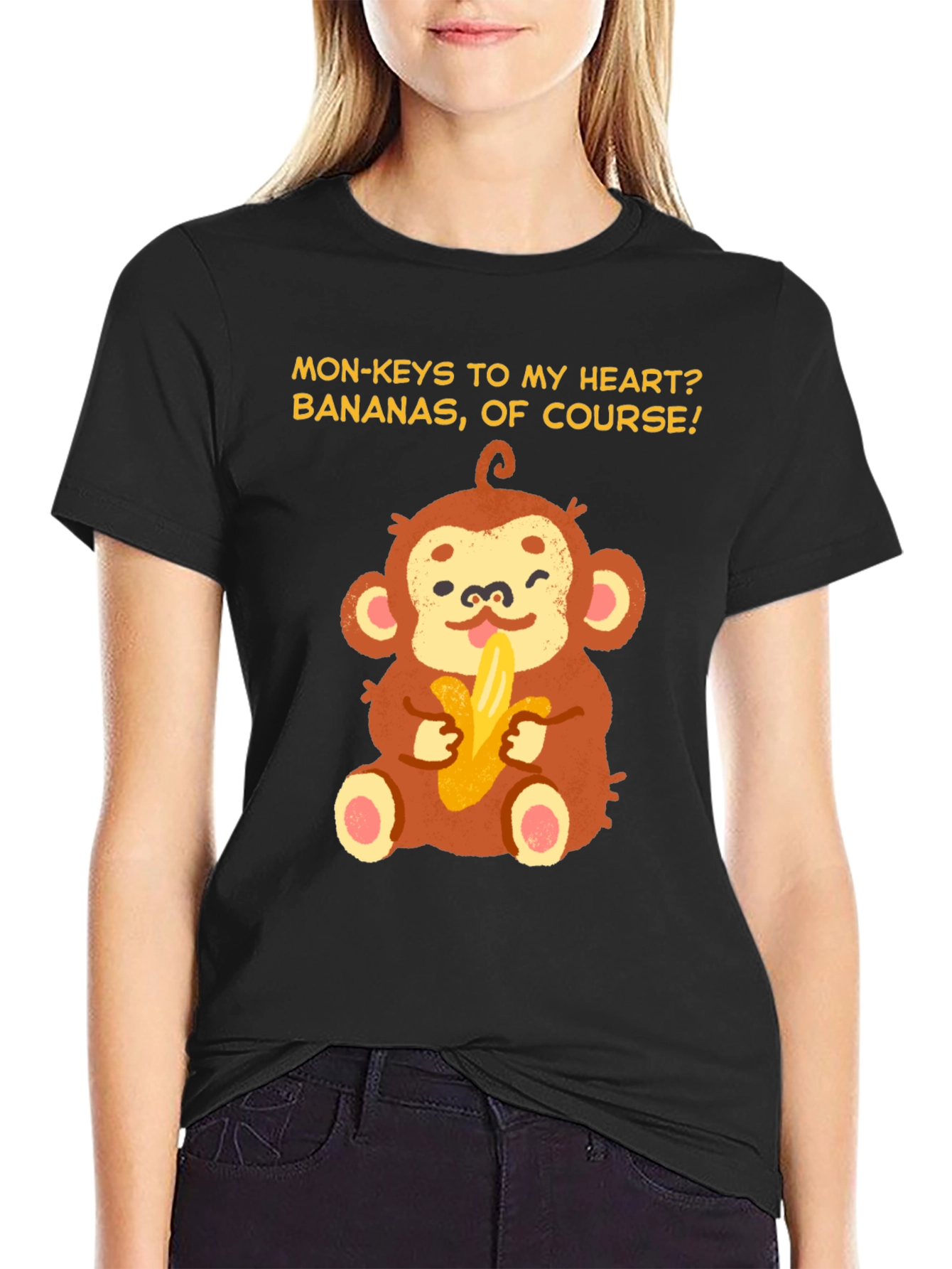 Monkey Bananas Heart T-Shirt - Funny Graphic Tee