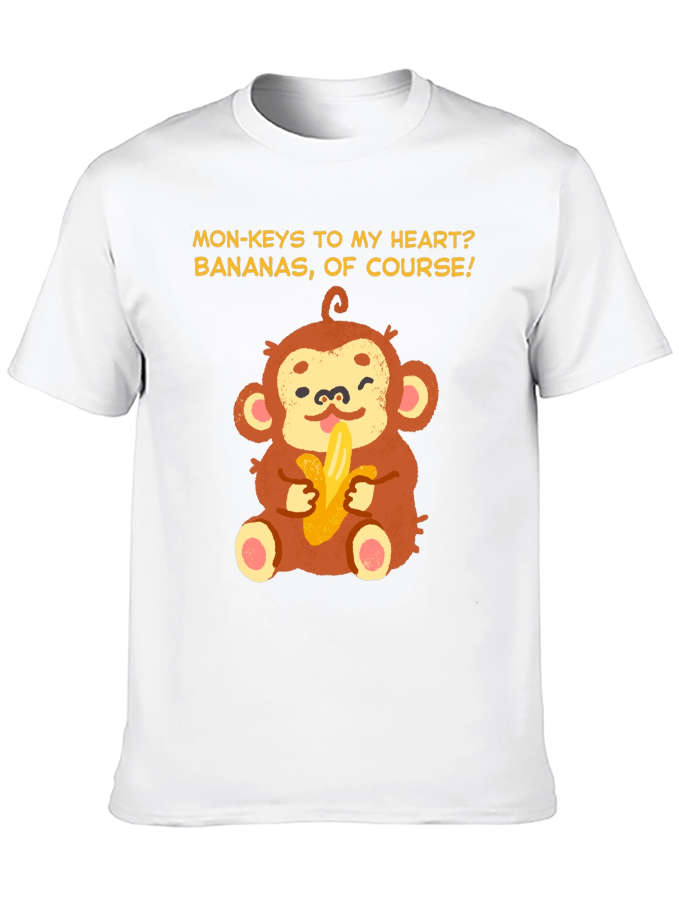 Monkey Bananas Heart T-Shirt - Funny Graphic Tee