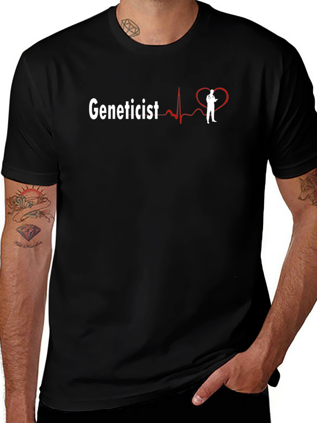 Geneticist Heartbeat T-Shirt - Biology Science Tee