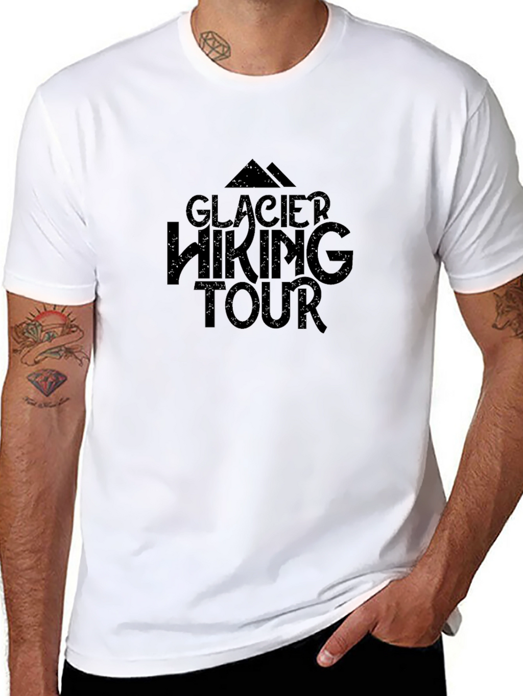 Glacier Hiking Tour Black Graphic Tee
