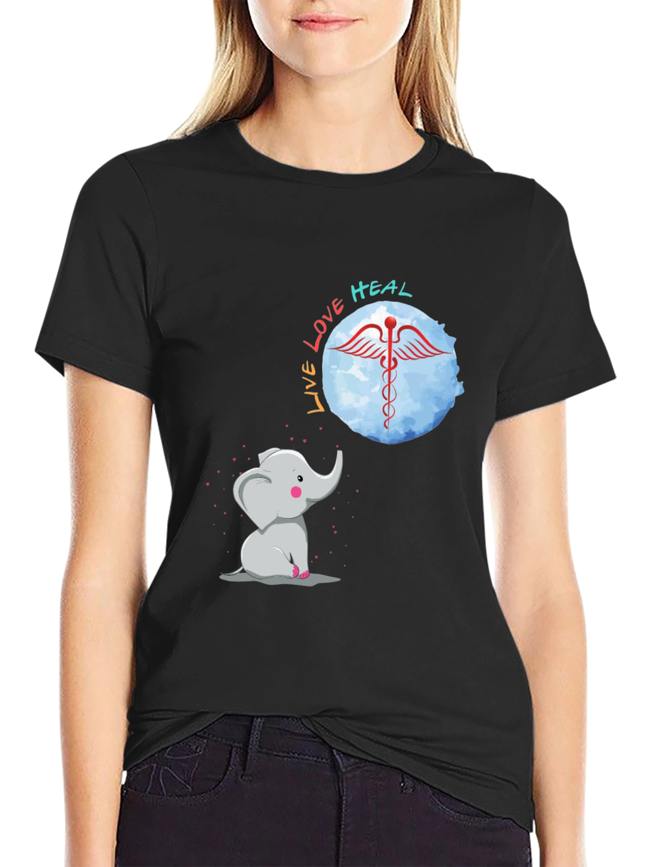 Elephant Live Love Heal Graphic Tee