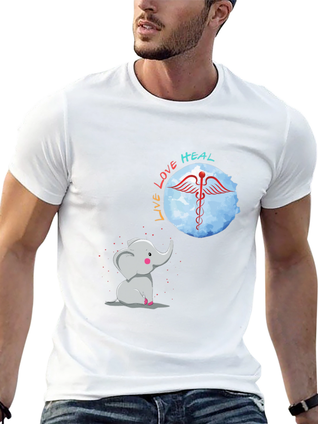 Elephant Live Love Heal Graphic Tee