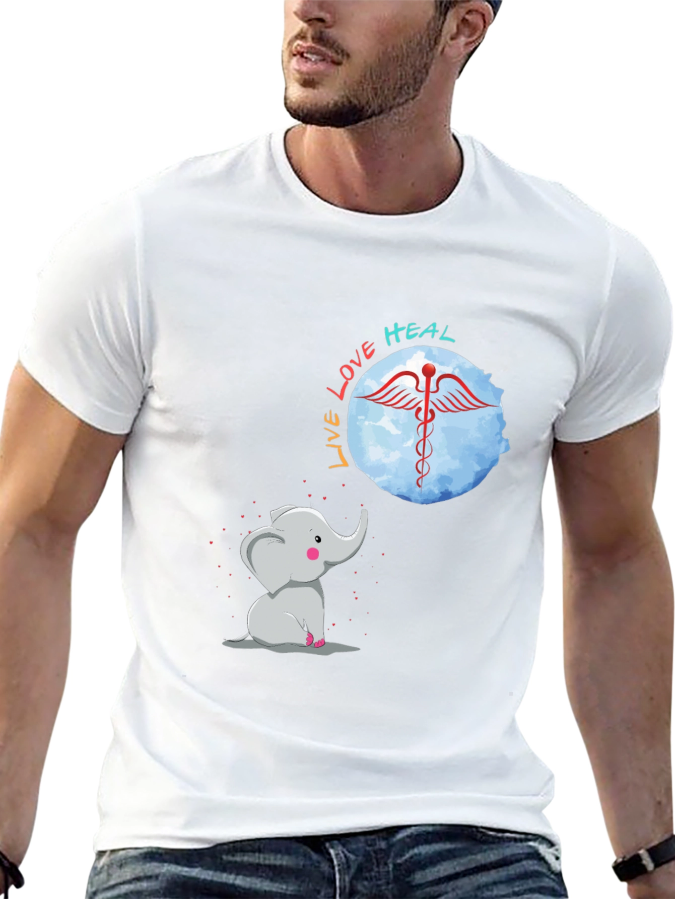 Elephant Live Love Heal Graphic Tee