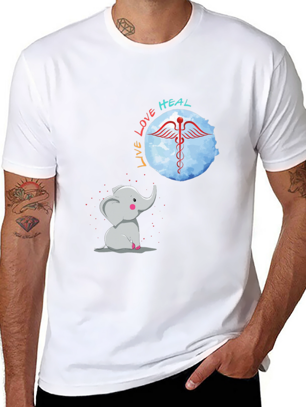 Elephant Live Love Heal Graphic Tee