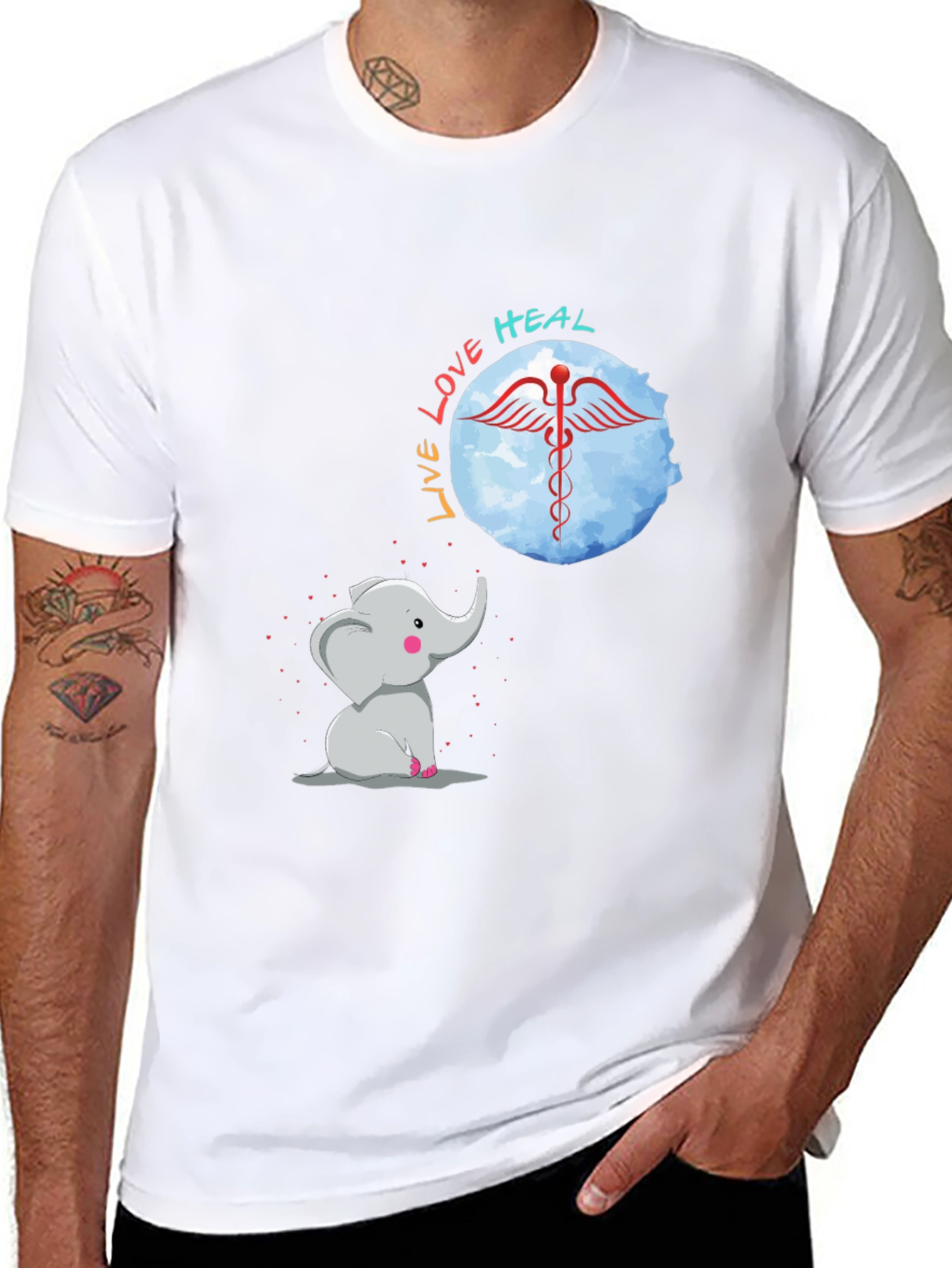Elephant Live Love Heal Graphic Tee
