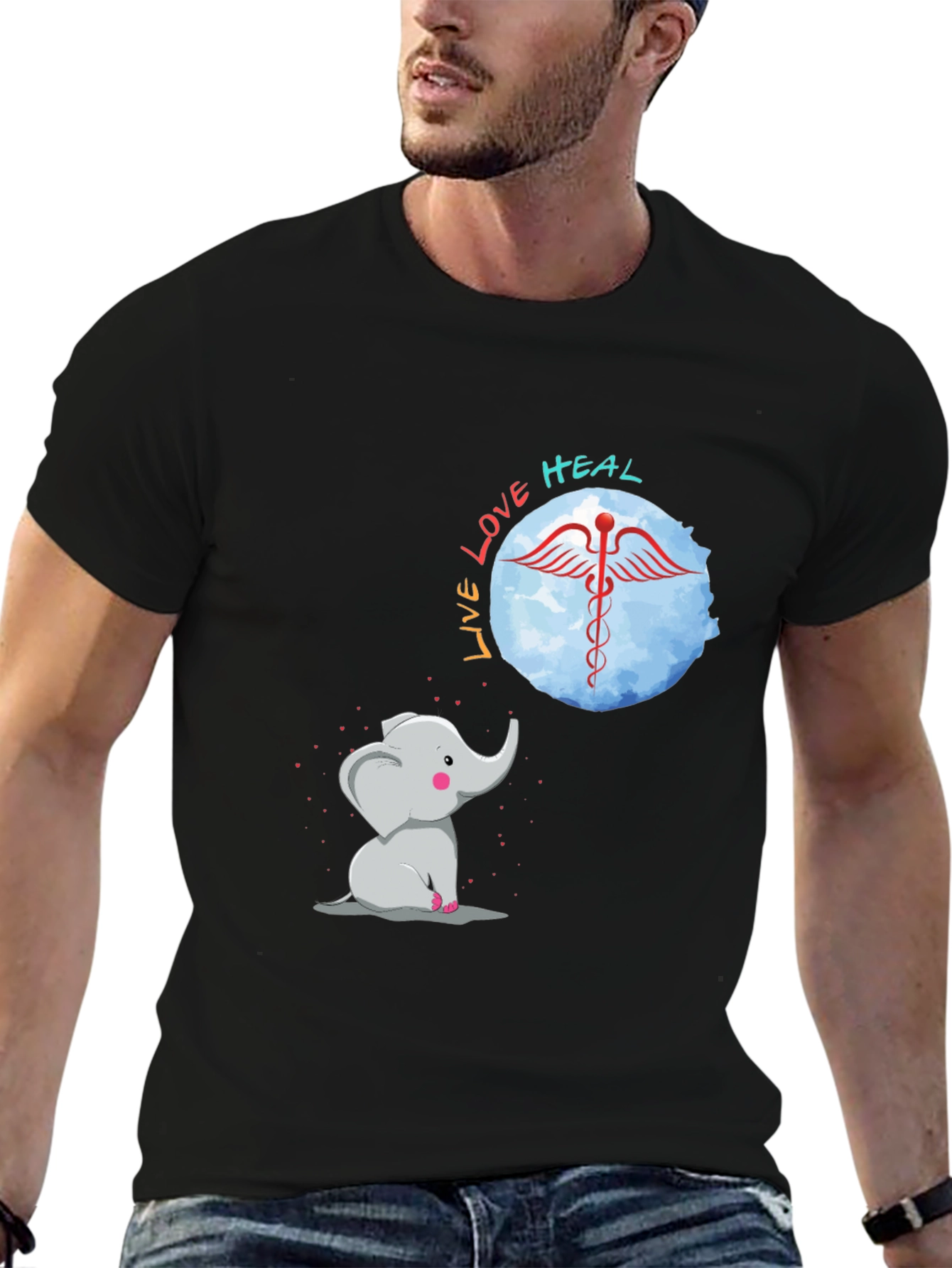 Elephant Live Love Heal Graphic Tee