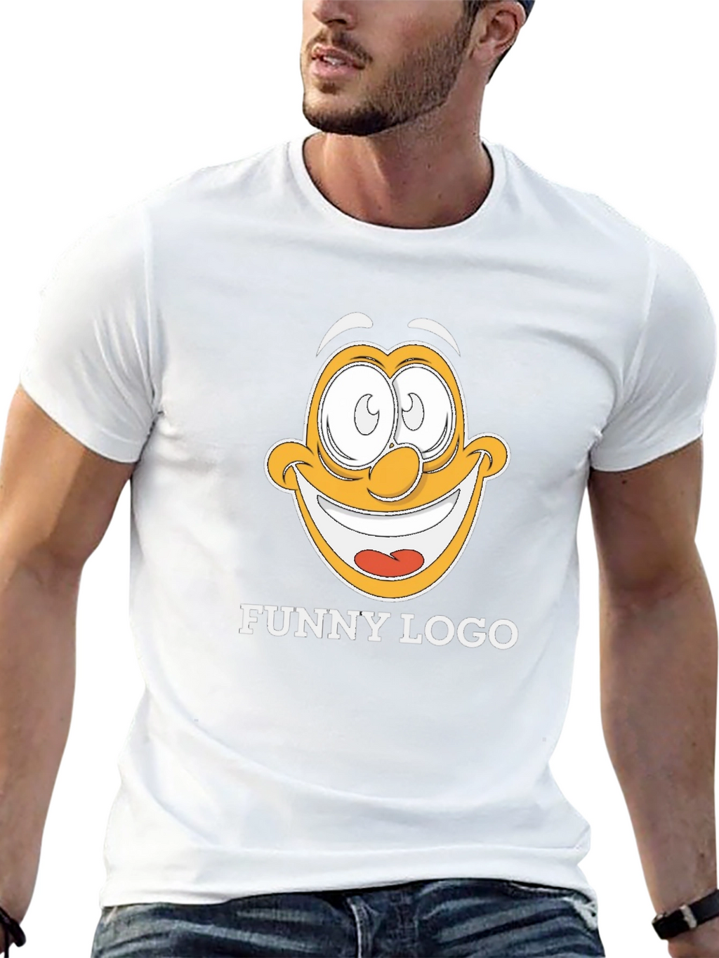Funny Logo Graphic Black T-Shirt