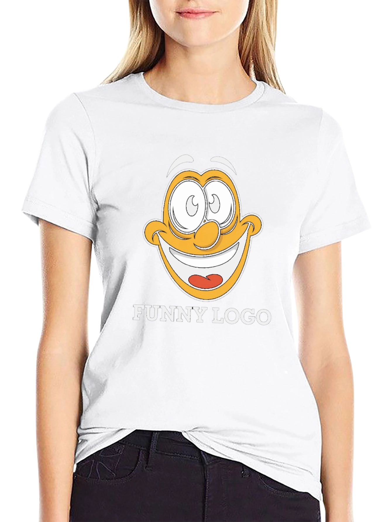Funny Logo Graphic Black T-Shirt
